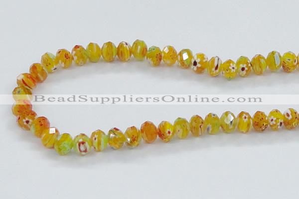 CLG64 15 inches 8*10mm faceted rondelle handmade lampwork beads