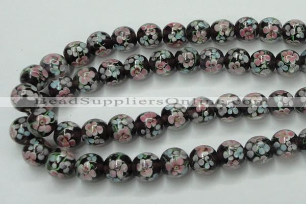 CLG765 15 inches 12mm round lampwork glass beads wholesale