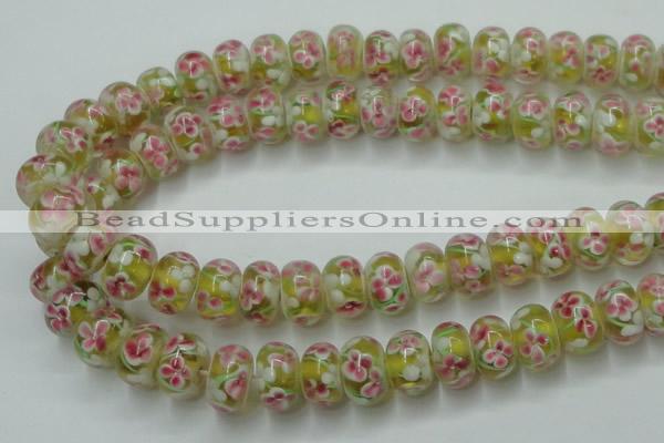 CLG770 14.5 inches 8*12mm rondelle lampwork glass beads wholesale