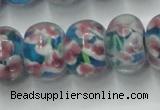 CLG772 14.5 inches 8*12mm rondelle lampwork glass beads wholesale