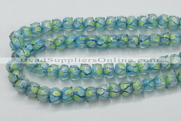 CLG779 14 inches 8*12mm rondelle lampwork glass beads wholesale