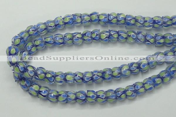 CLG781 14 inches 8*12mm rondelle lampwork glass beads wholesale