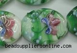 CLG798 15.5 inches 22*28mm oval lampwork glass beads wholesale