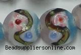 CLG813 15.5 inches 18mm flat round lampwork glass beads wholesale