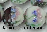 CLG820 15.5 inches 20mm flat round lampwork glass beads wholesale