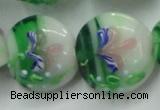 CLG821 15.5 inches 20mm flat round lampwork glass beads wholesale