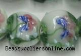 CLG825 15.5 inches 20mm flat round lampwork glass beads wholesale