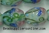 CLG826 15.5 inches 14*18mm pear lampwork glass beads wholesale