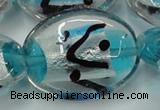 CLG859 15.5 inches 24*30mm oval lampwork glass beads wholesale