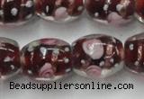 CLG878 15 inches 11*13mm oval lampwork glass beads wholesale