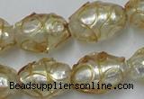 CLG881 2PCS 16 inches 12*18mm oval lampwork glass beads wholesale