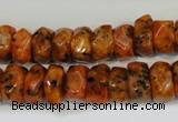 CLJ246 15.5 inches 6*11mm faceted nuggets dyed sesame jasper beads