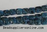 CLJ256 15.5 inches 8*8mm square dyed sesame jasper beads wholesale