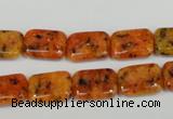 CLJ281 15.5 inches 10*14mm rectangle dyed sesame jasper beads wholesale