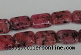 CLJ282 15.5 inches 10*14mm rectangle dyed sesame jasper beads wholesale