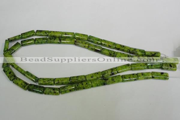 CLJ300 15.5 inches 8*16mm flat tube dyed sesame jasper beads wholesale