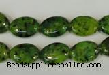 CLJ318 15.5 inches 10*14mm oval dyed sesame jasper beads wholesale