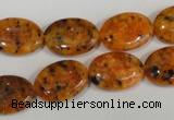 CLJ322 15.5 inches 13*18mm oval dyed sesame jasper beads wholesale