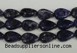 CLJ332 15.5 inches 8*12mm flat teardrop dyed sesame jasper beads