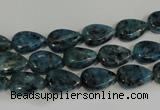 CLJ333 15.5 inches 8*12mm flat teardrop dyed sesame jasper beads