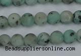 CLJ410 15.5 inches 4mm round matte sesame jasper beads wholesale