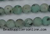 CLJ411 15.5 inches 6mm round matte sesame jasper beads wholesale