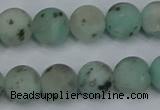 CLJ413 15.5 inches 10mm round matte sesame jasper beads wholesale