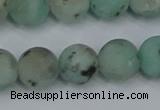 CLJ414 15.5 inches 12mm round matte sesame jasper beads wholesale