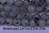 CLJ421 15.5 inches 6mm faceted round sesame jasper beads