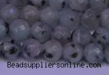 CLJ422 15.5 inches 8mm faceted round sesame jasper beads