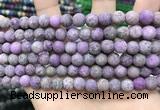 CLJ586 15 inches 8mm round matte sesame jasper beads