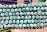 CLJ591 15 inches 8mm round matte sesame jasper beads