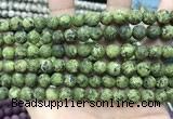 CLJ593 15 inches 8mm round matte sesame jasper beads