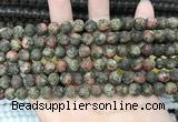 CLJ596 15 inches 8mm round matte sesame jasper beads