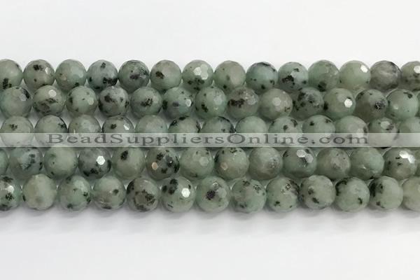 CLJ642 15.5 inches 10mm faceted round sesame jasper beads wholesale