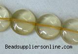 CLQ04 15.5 inches 12mm coin natural lemon quartz beads Wholesale