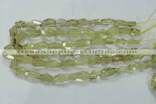 CLQ102 8*12mm - 12*22mm faceted nuggets natural lemon quartz beads