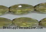 CLQ14 15.5 inches 12*30mm faceted rice natural lemon quartz beads