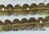 CLQ15 15.5 inches 8*12mm faceted rondelle natural lemon quartz beads