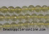 CLQ162 15.5 inches 8mm faceted round natural lemon quartz beads