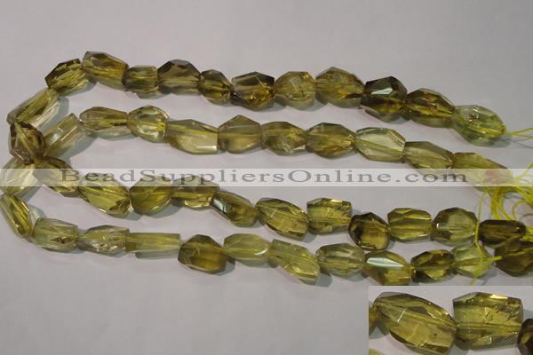 CLQ256 15.5 inches 15*18mm faceted nuggets natural lemon quartz beads