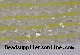 CLQ311 15.5 inches 6mm faceted nuggets lemon quartz beads