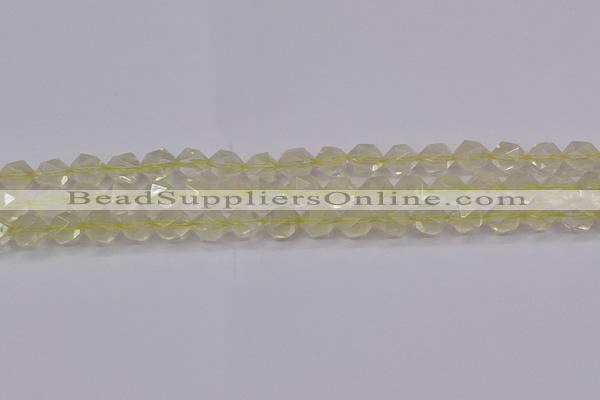 CLQ313 15.5 inches 10mm faceted nuggets lemon quartz beads