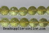 CLQ56 15.5 inches 8mm faceted round natural lemon quartz beads