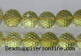 CLQ57 15.5 inches 10mm faceted round natural lemon quartz beads