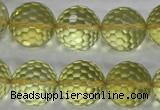 CLQ60 15.5 inches 16mm faceted round natural lemon quartz beads