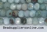 CLR100 15.5 inches 2*3mm faceted rondelle larimar gemstone beads