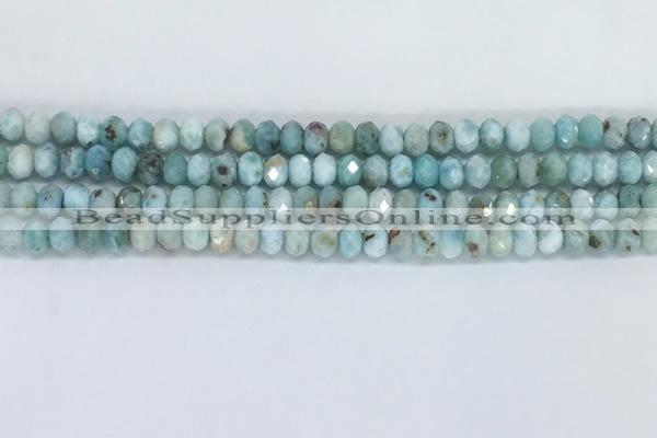 CLR101 15.5 inches 4*6mm faceted rondelle larimar gemstone beads