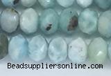 CLR102 15.5 inches 4*7mm faceted rondelle larimar gemstone beads