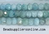 CLR108 15.5 inches 2*3mm faceted rondelle natural larimar beads